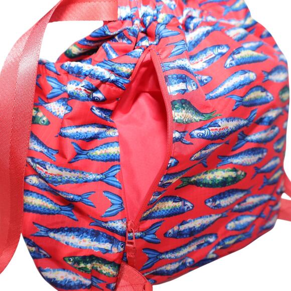 Vera Bradley Deluxe Drawstring Backpack - Fish Tale - NWT - Picture 7 of 10